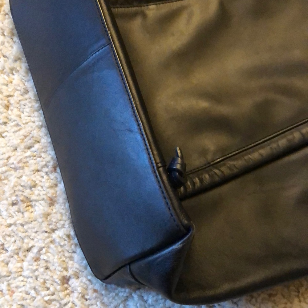 Whistles black leather tote bag, EUC - Picture 3 of 8